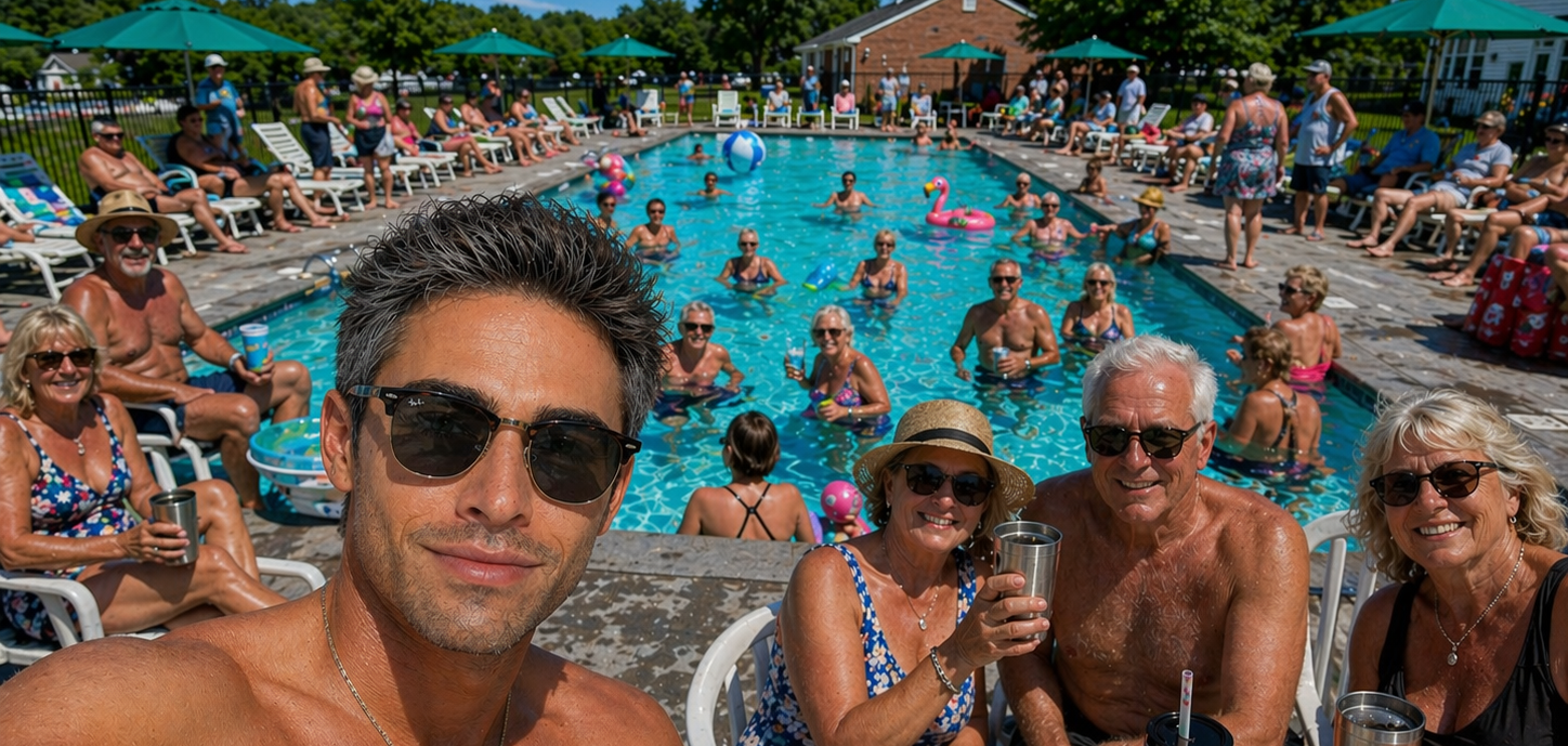 Poolside with Family and Friends