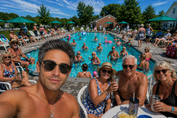 Poolside with Family and Friends
